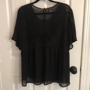 Torrid cold shoulder top with lace front